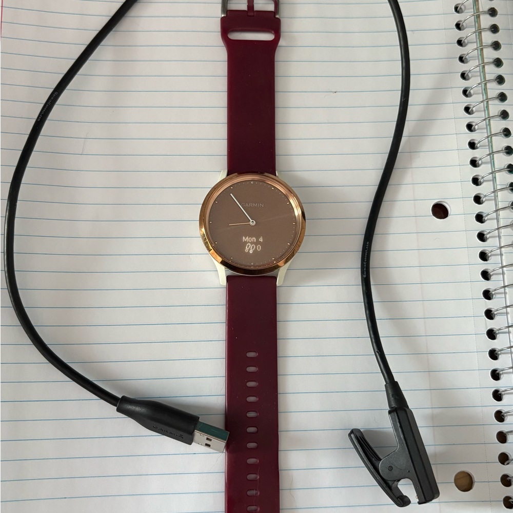 Garmin Gold and Burgundy Smartwatch